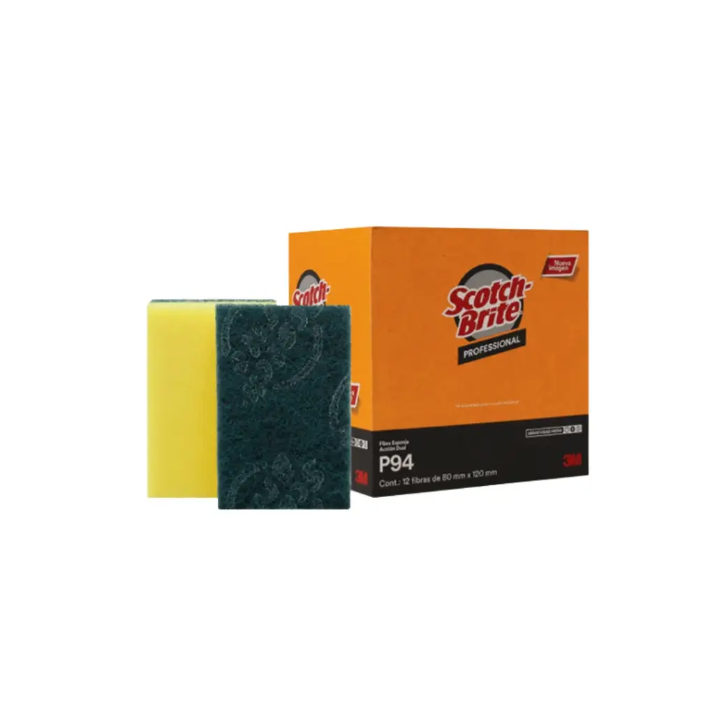 Fibra Verde con esponja P94 Caja con 12 pz  