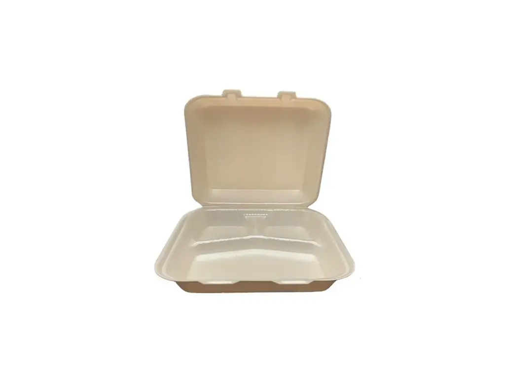 Contenedor 9x9 liso bagazo de caña caja 200 pz 