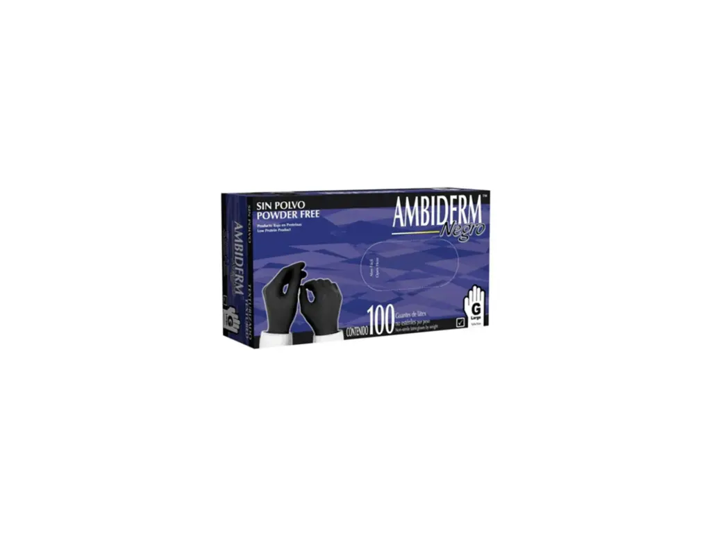 Guante Látex Negro Quirúrjico GDE Paq 100 pz 