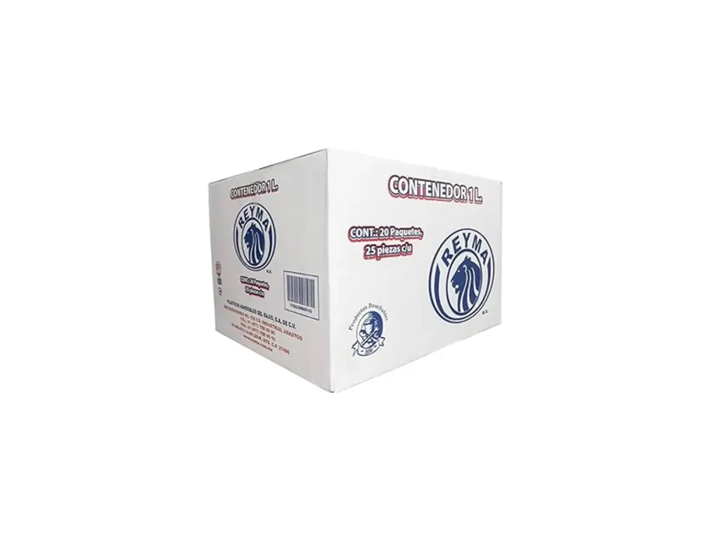 Vaso 1 L Reyma s/ tapa V32 Caja c/20 Paq  